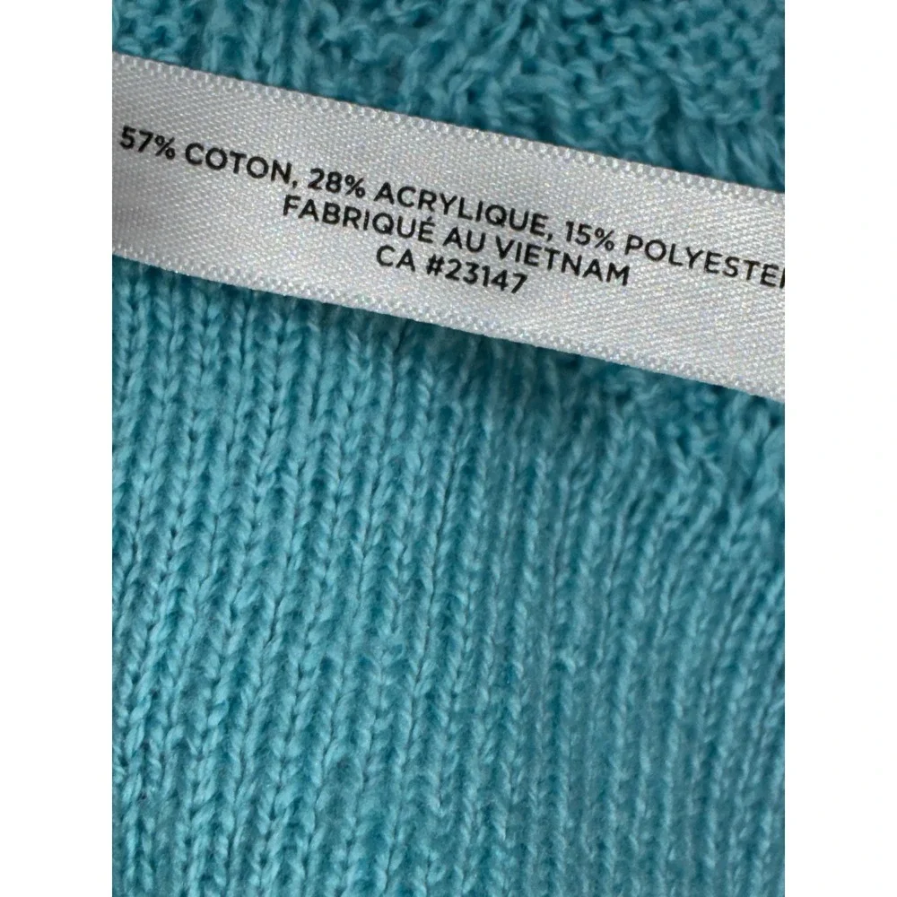 Talbots Cable Knit Scarf Women OS Turquoise Blue Extra Long Soft Cozy Winter